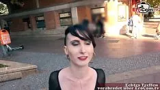 Play Tight high german adolescent with cancel tits turn around at wall street