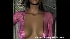 Jouer Un strip-tease réaliste en 3D est représenté sans assistance